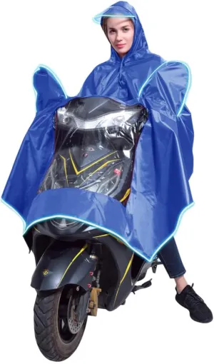 Yeory Motorbike Waterproof Rain Cape Coat Electric Mobility Scooter Motorcycle Raincoat Rain Poncho Rain Rainwear with Mirror Slots, Reflective Strip for Night Riding