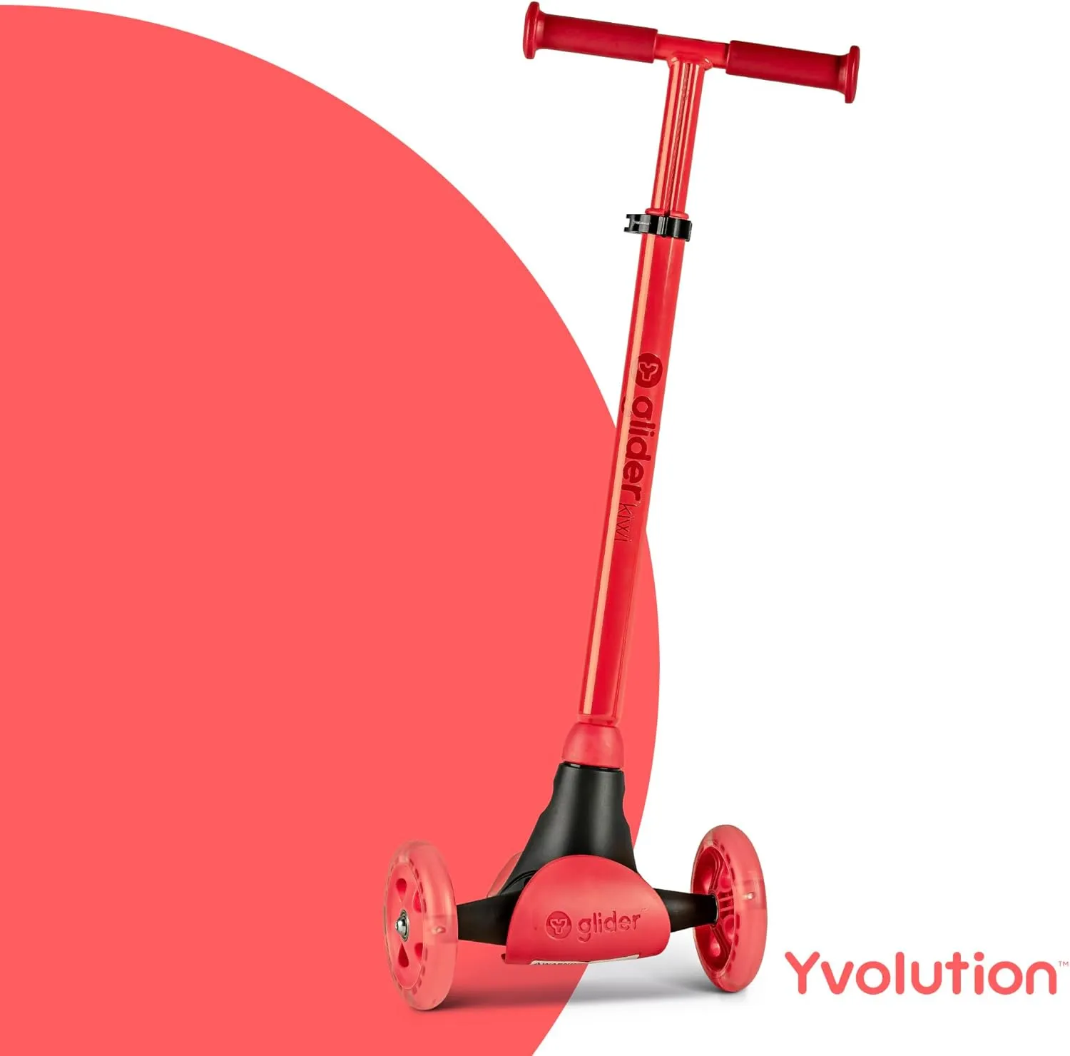 Yvolution Y Glider Kiwi Scooter for Kids Ages 3-8, 3 Wheel Scooter with LED Wheels