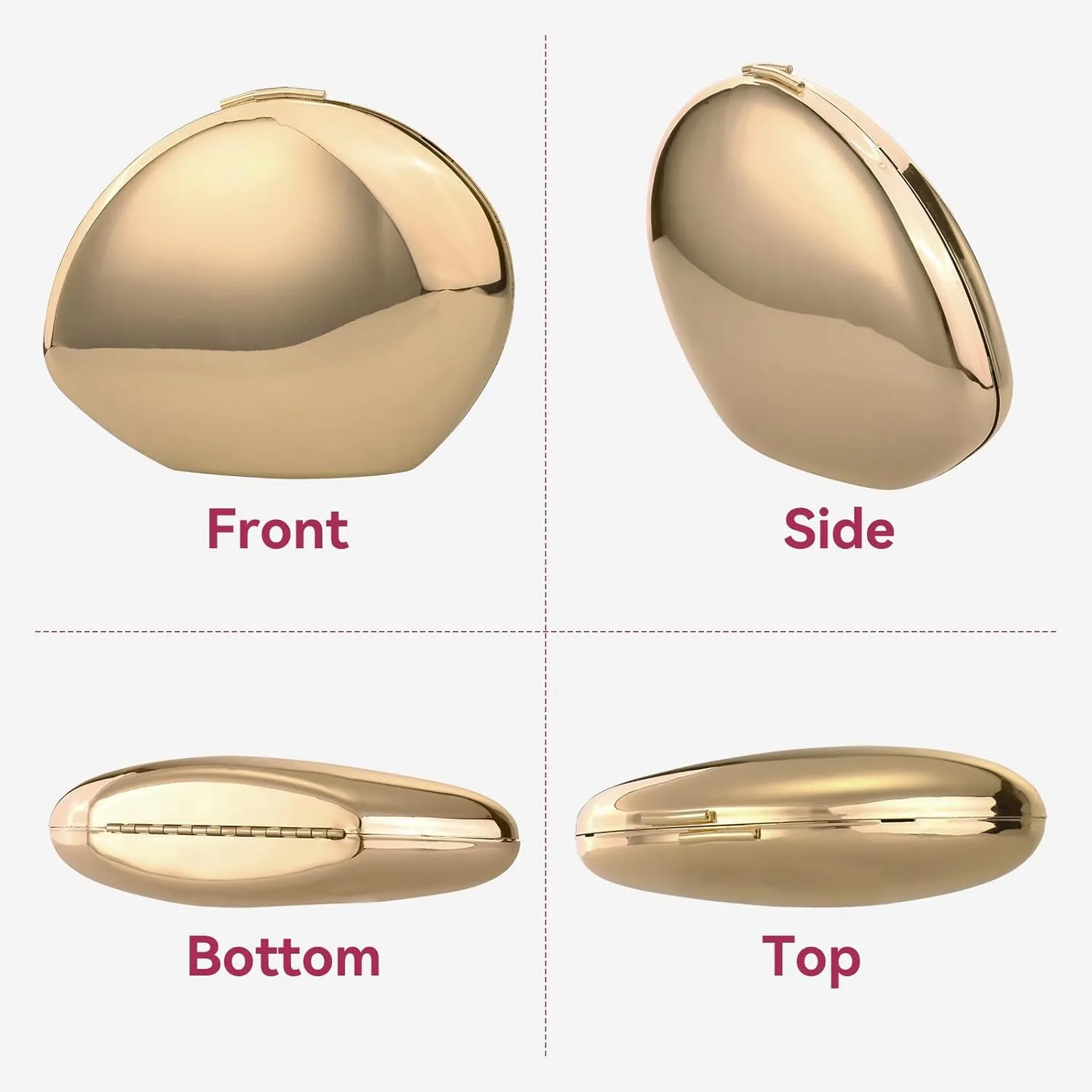 YYW Evening Clutch Purse for Women Metal Reflective Shoulder Bag Unique Handbag for Wedding Party Prom