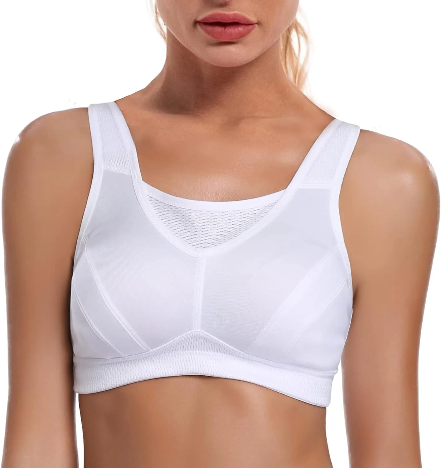 ZeroBound Women's Sports Bra High Impact Large Bust Full Coverage Workout Bras Adjustable Wirefree NO Padded Bra