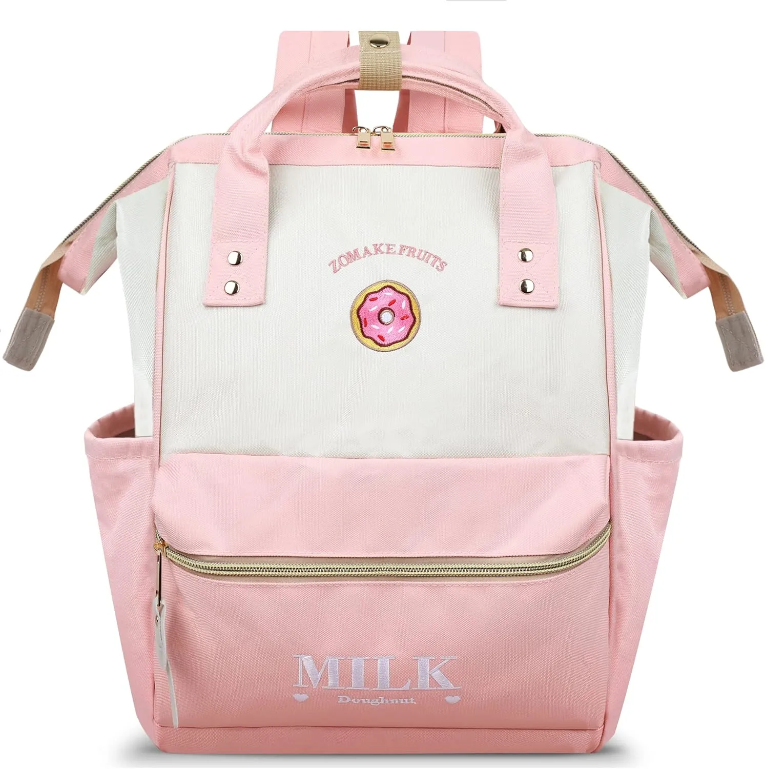 ZOMAKE 15.6 Inch Travel Laptop Backpack for Women Men, Anti Theft Water Resistant Bag Daypack Computer Bag Business Work Cute Backpacks(Donut)