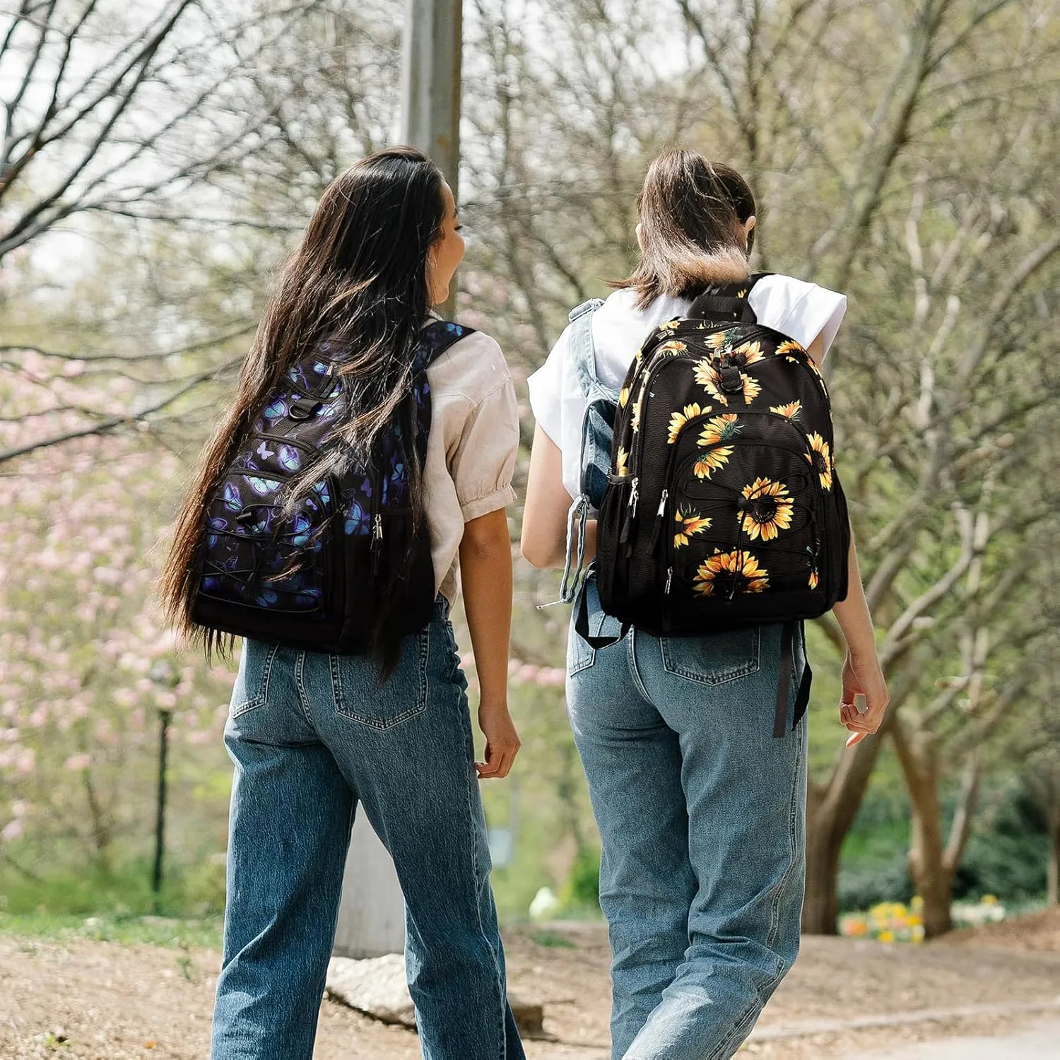 ZORFIN Backpack for School, Travel: Bookbag for Girls Boys - Kids Backpack with Multi Compartments - Snow Leopard
