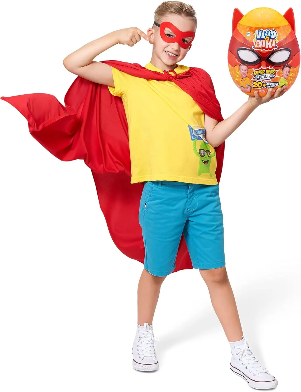 ZURU Vlad & Niki Superhero Surprise Egg Dino Attack with 20  Surprises , Red